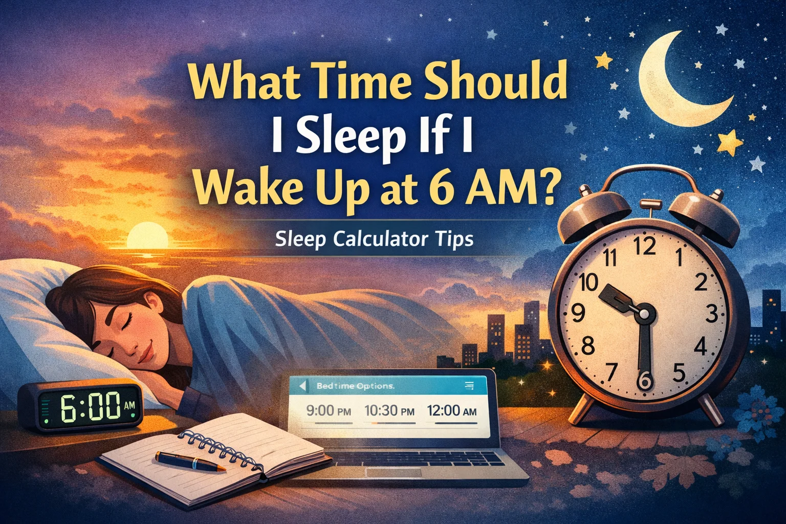 What time should I sleep if I wake up at 6 am