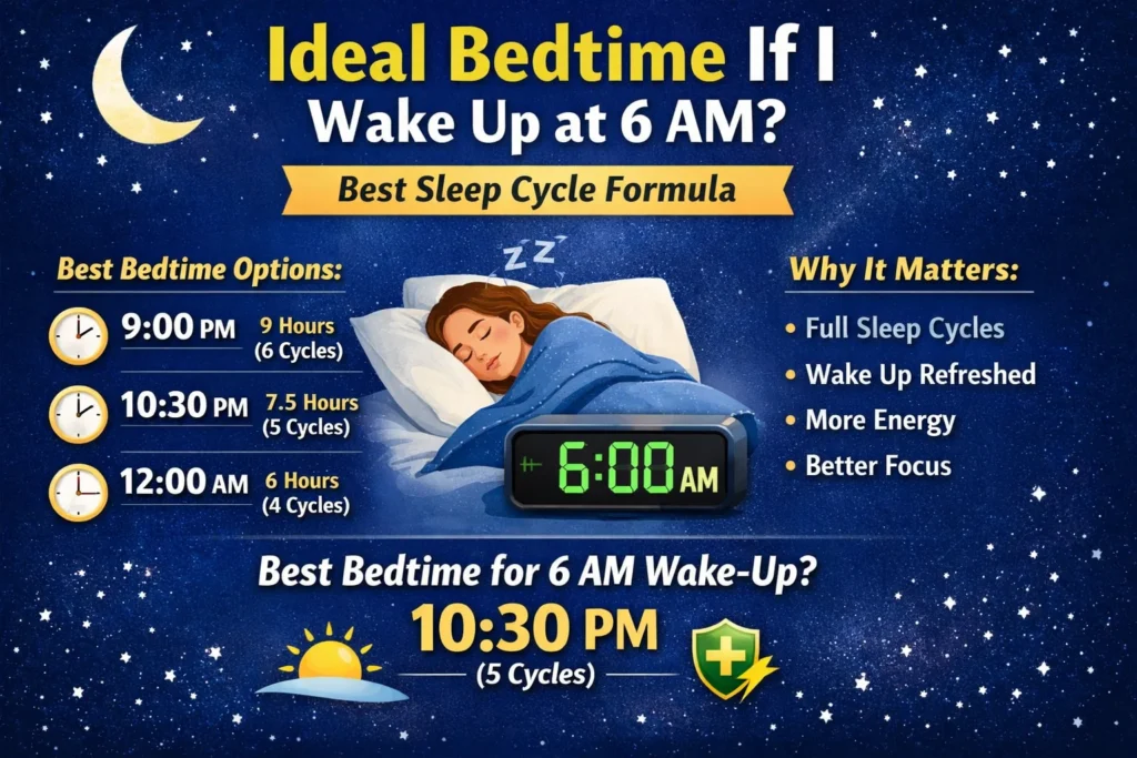 ideal bedtime if I wake up at 6 am